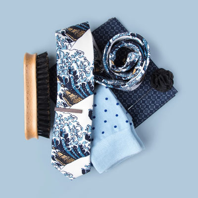 Blue men's accessory ties socks