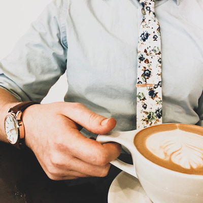 Ties.com tie and coffee