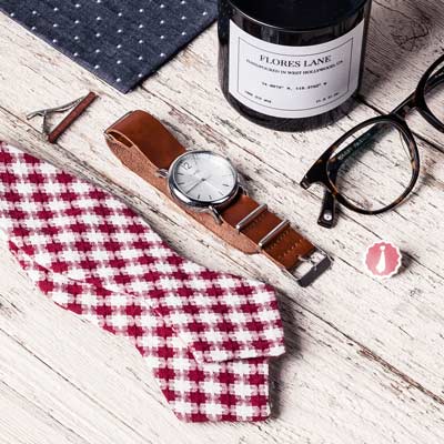 Ties.com red checkered tie watch