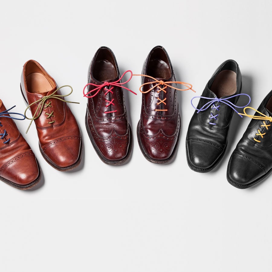 A range of brown to black shoes
