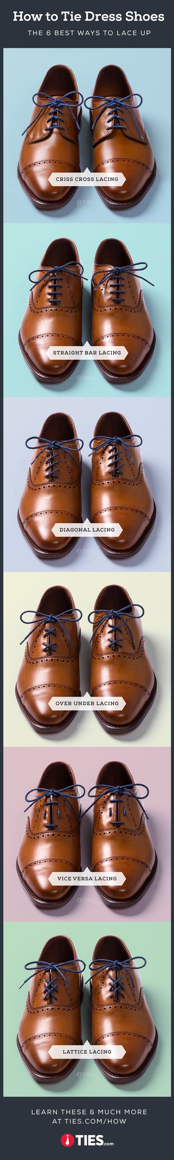 A Visual Comparison of Dress Shoe Lacing Methods