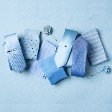 Wedding blue neckties socks bowties