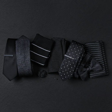 Wedding dark neckties socks bowties