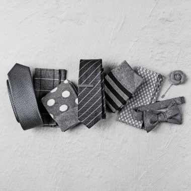 Wedding gray neckties socks bowties