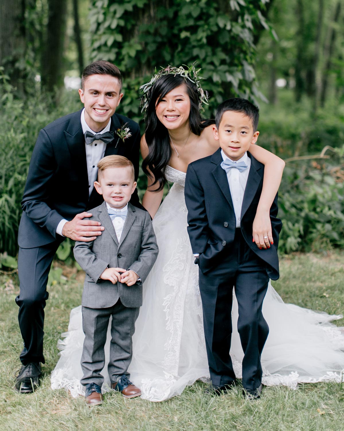 Susan and Tom posed with their children