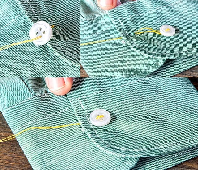 How to Sew a Button: Through Button Hole