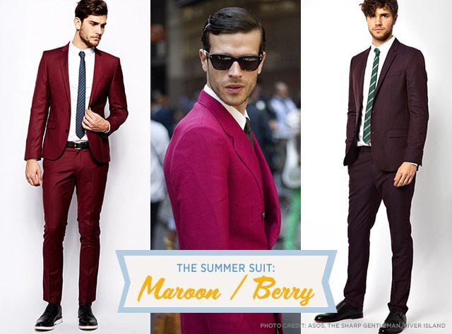 Men wearing Maroon/Berry Suits