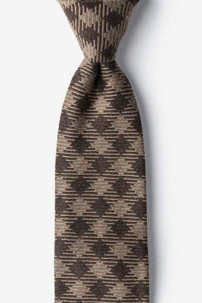 Tan Brussels Plaid Tantaupe Tie E1656390014648
