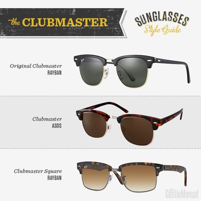 Different types of Clubmaster sunglasses