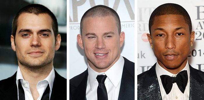 3 men with buzz cuts