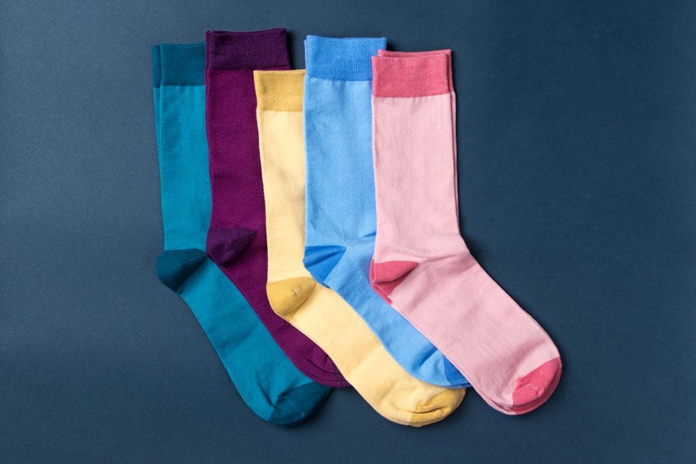 Bright solid socks