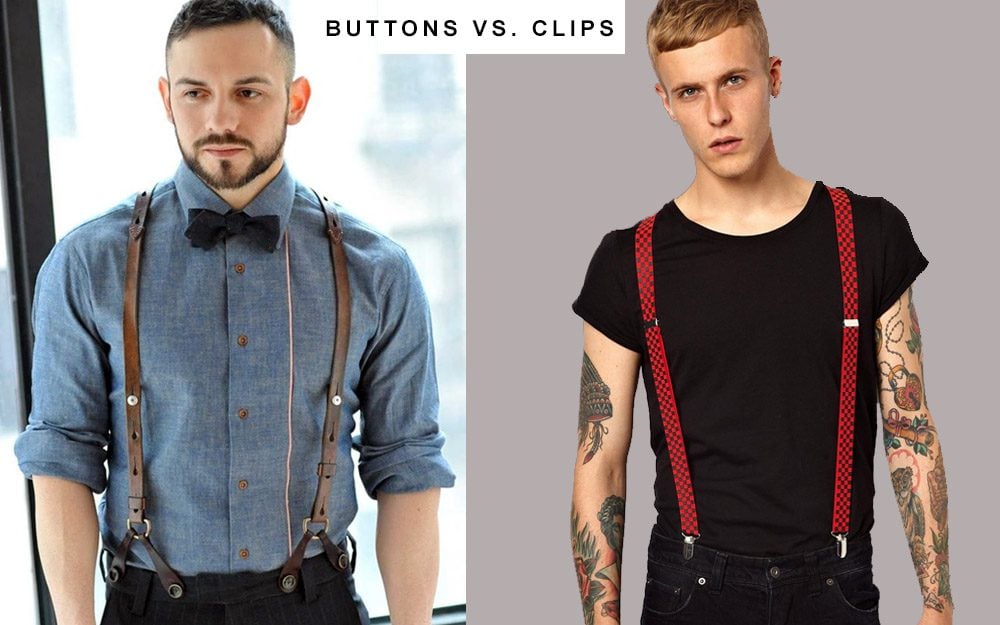 how to wear suspenders buttons v clips 