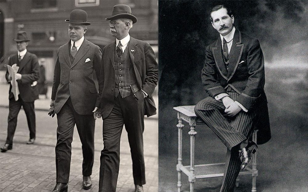 Men during 1900-1919 wearing the middle class mens suit