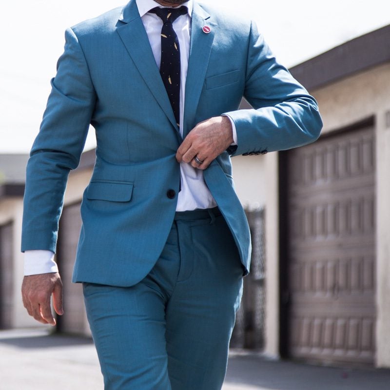 how to wear bold suits aqua