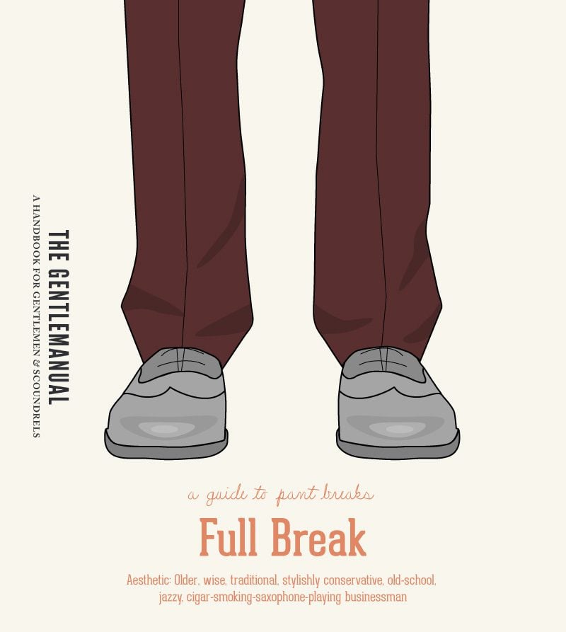 Illustration of pants with full break