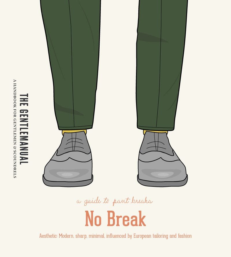 Illustration of pants with no break-