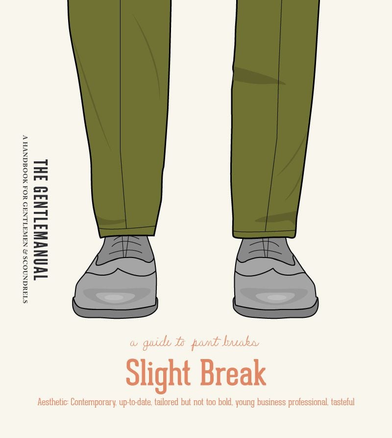 Illustration of pants with slight break