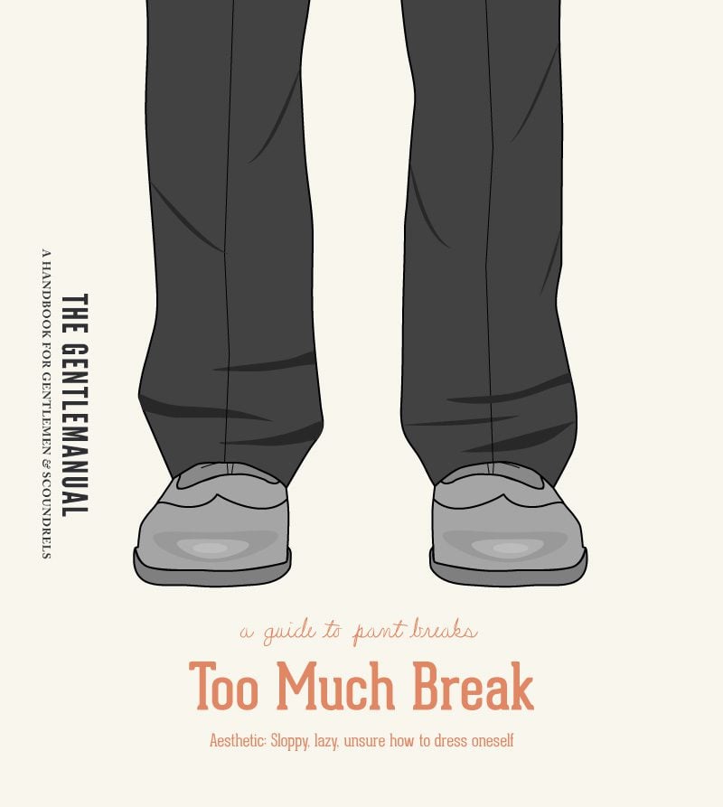 Illustration of pants with too much break