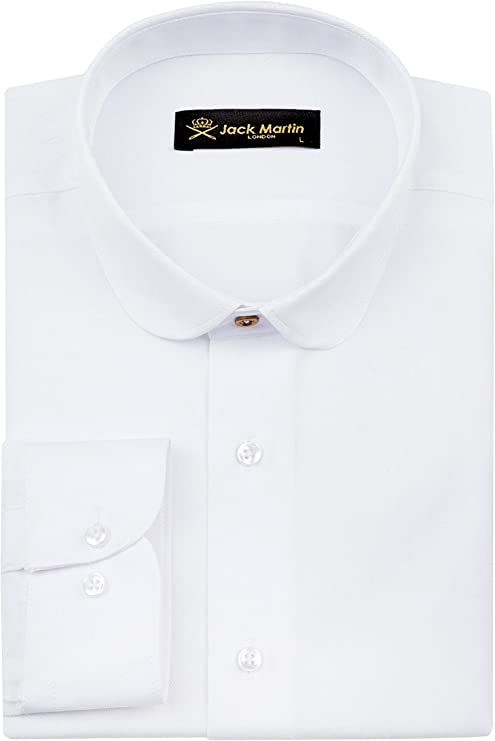 Jack Martin Herringbone Shirt With Club Collar