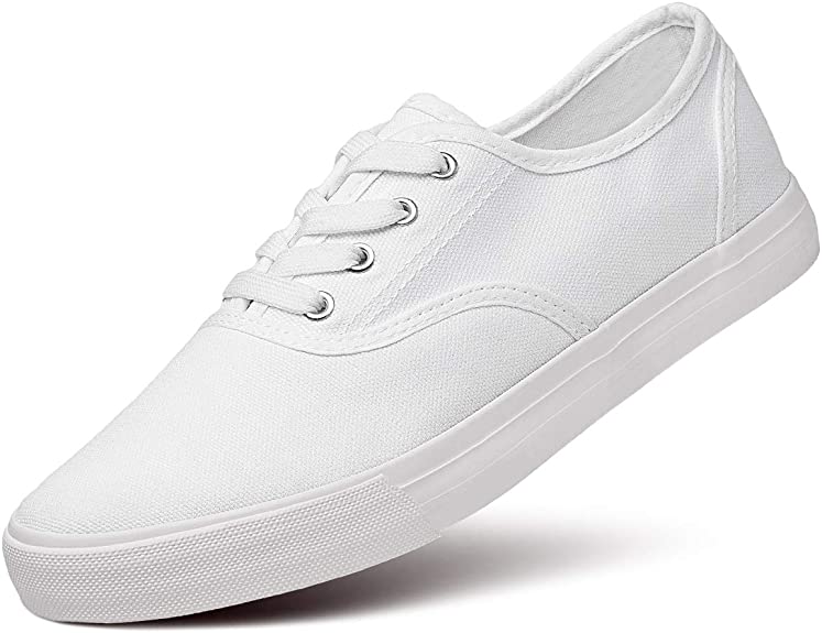 ZGR Womens Canvas White Shoes Classic Fashion Low Cut Loafer Sneakers