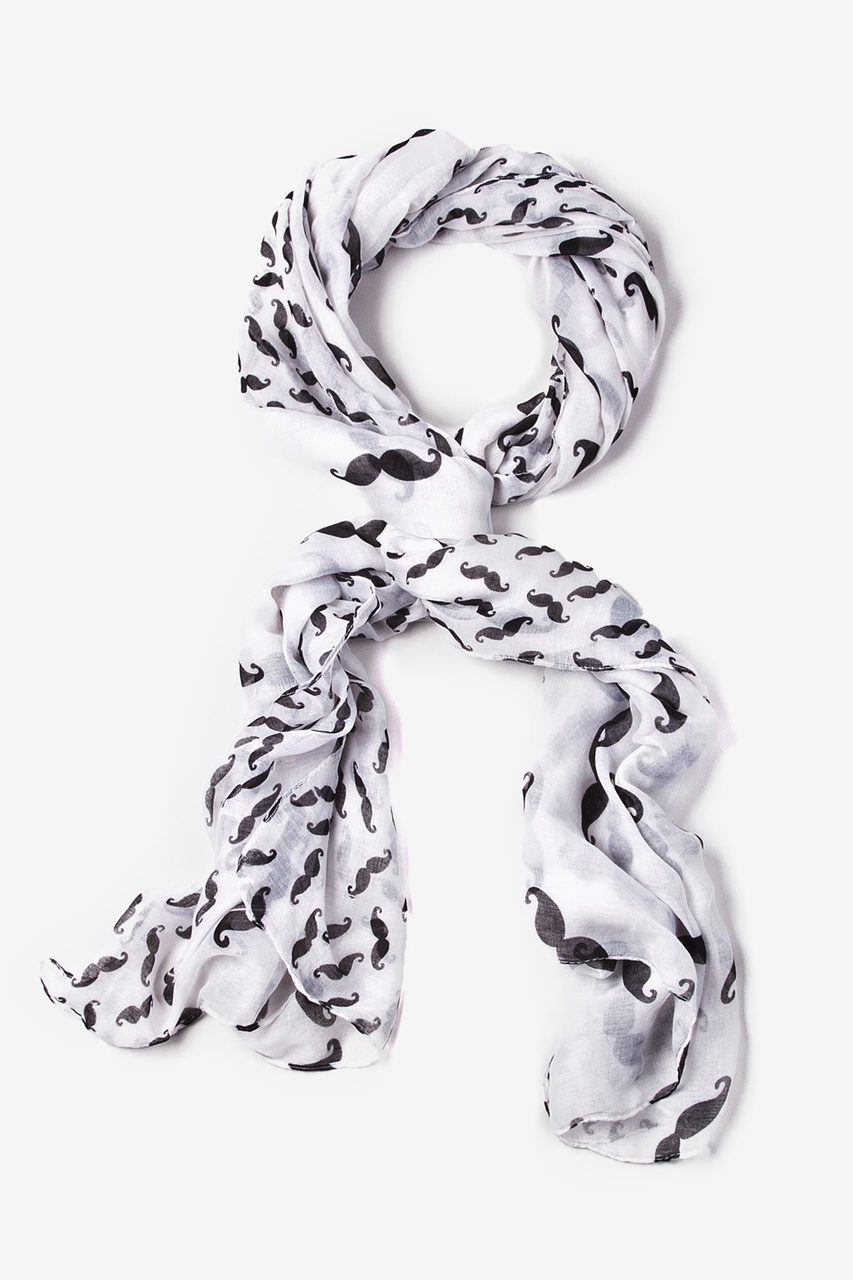 White Polyester Mustache Scarf 236620 105 1280 0