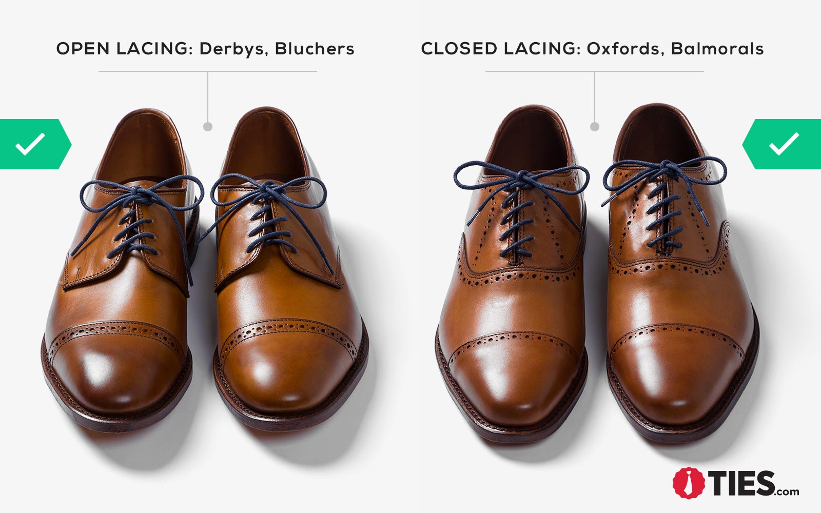 Lacing shoes diagonal comparison