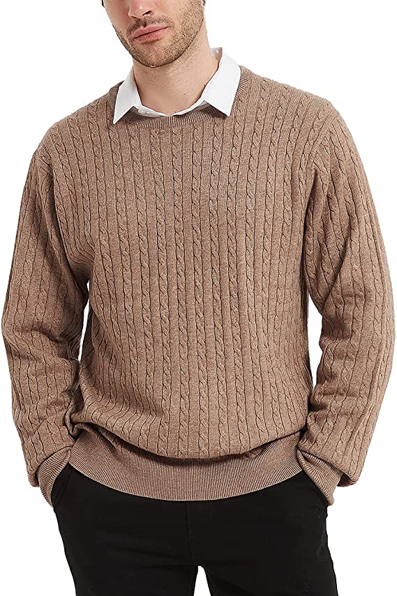 Kallspin Mens Cashmere Wool Blend Relaxed Fit V Neck Pullover Sweater