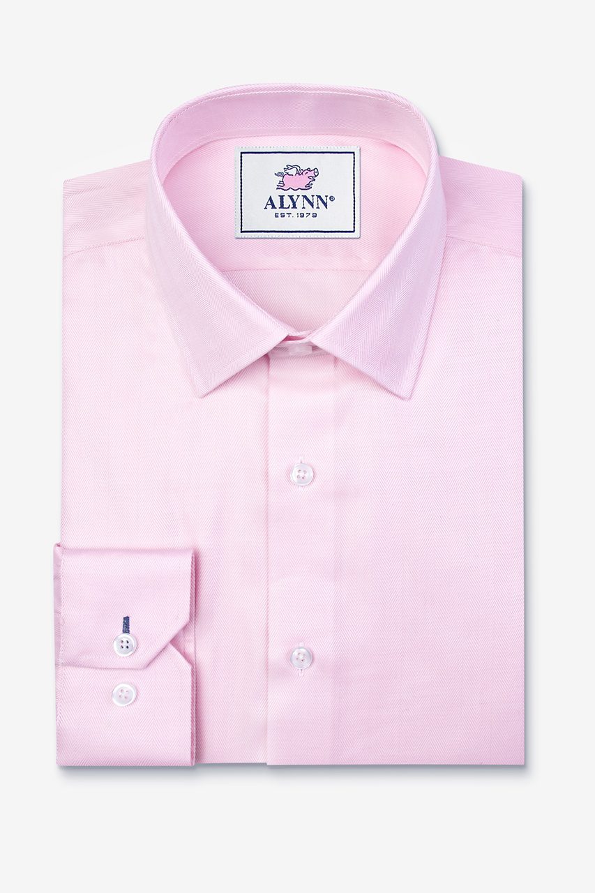 Pink Cotton Oliver Herringbone Dress Shirt 253028 515 1280 0
