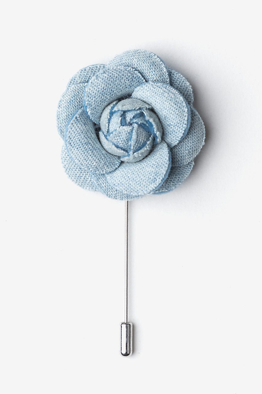 Denim Flower Blue Lapel Pin
