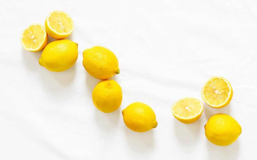 remove yellow stains with lemon juice
