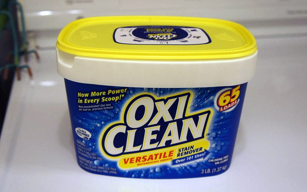 remove yellow stains with oxiclean
