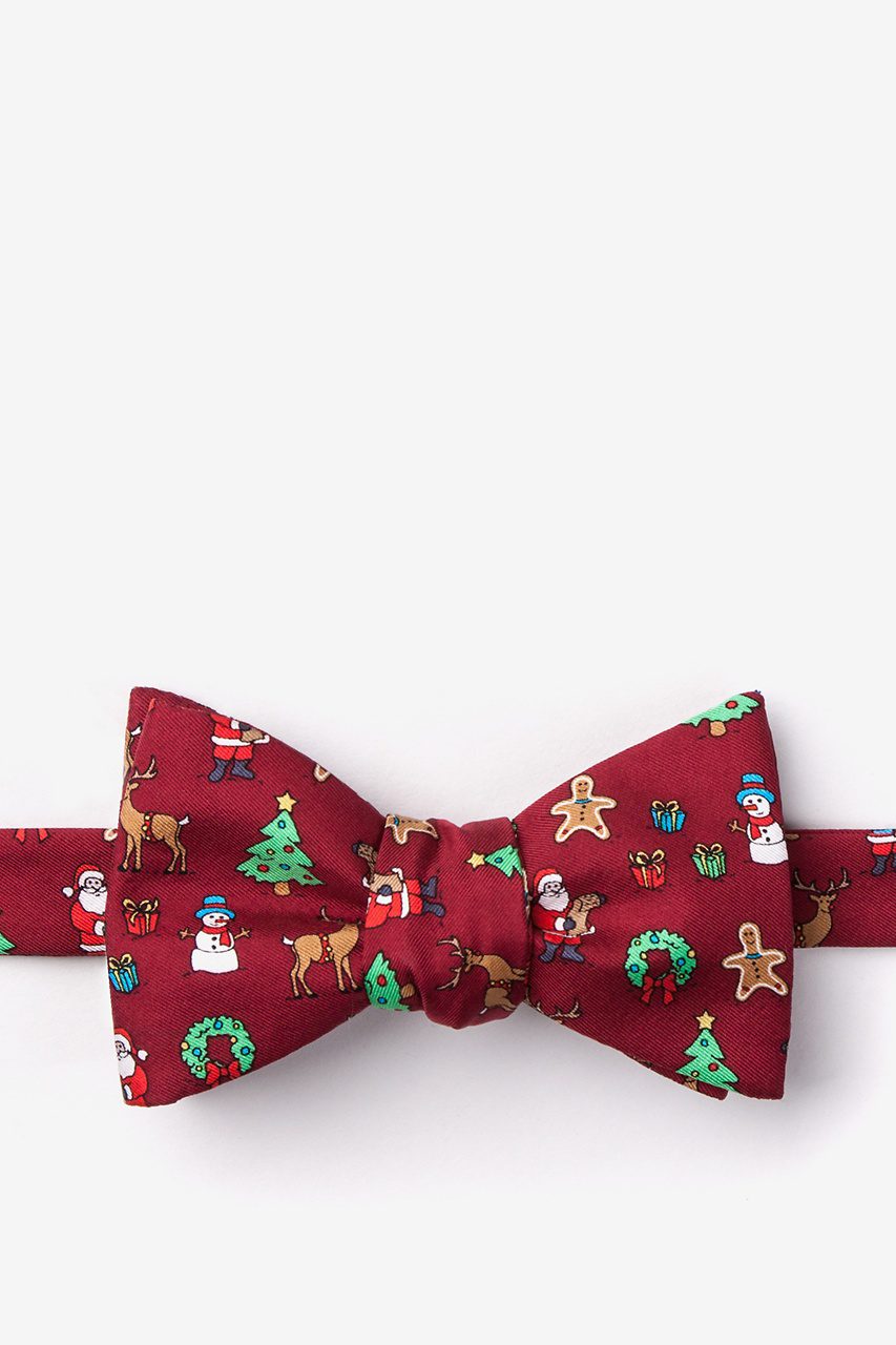 Very Merry Red Self Tie Bow Tie