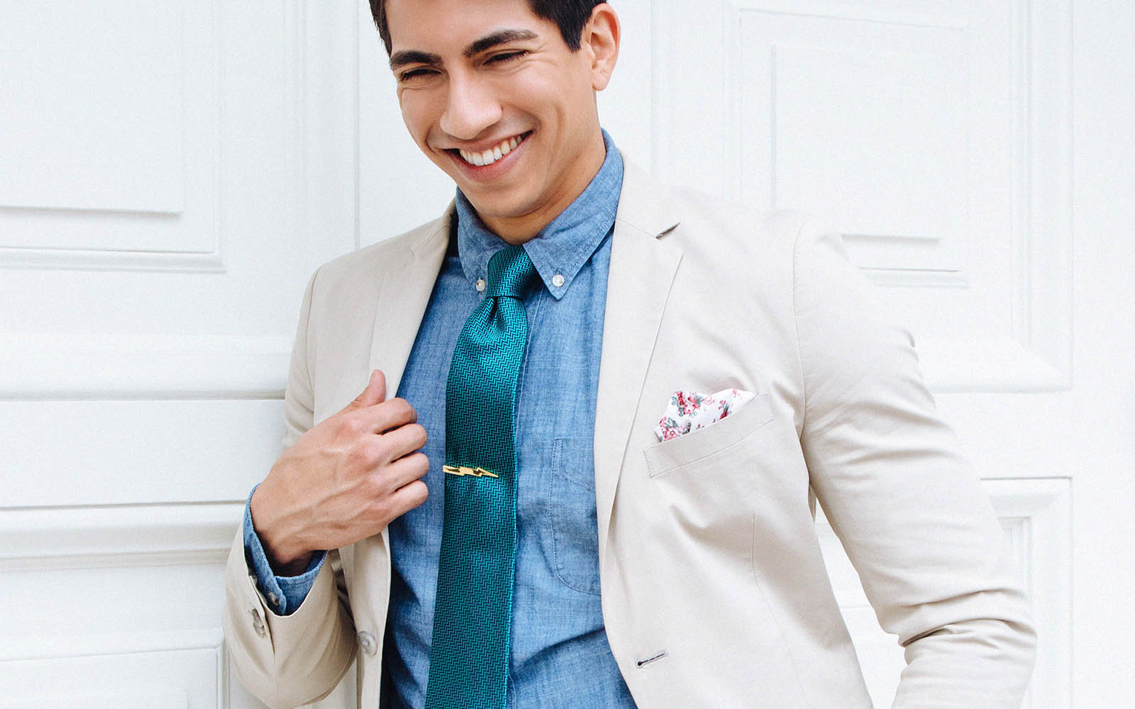 man wearing a linen suit