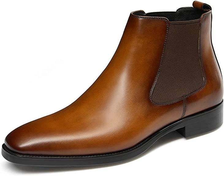 GIFENNSE Mens Chelsea Boots Leather Dress Boots For Men