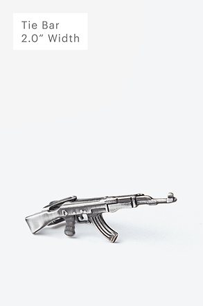 AK-47 Antiqued Silver Tie Bar