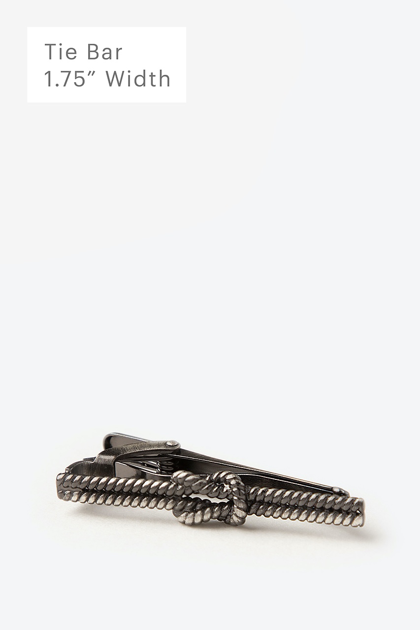 Knotted Rope Antiqued Silver Tie Bar Photo (0)