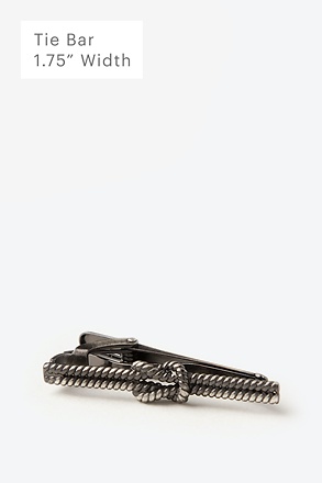 _Knotted Rope Antiqued Silver Tie Bar_