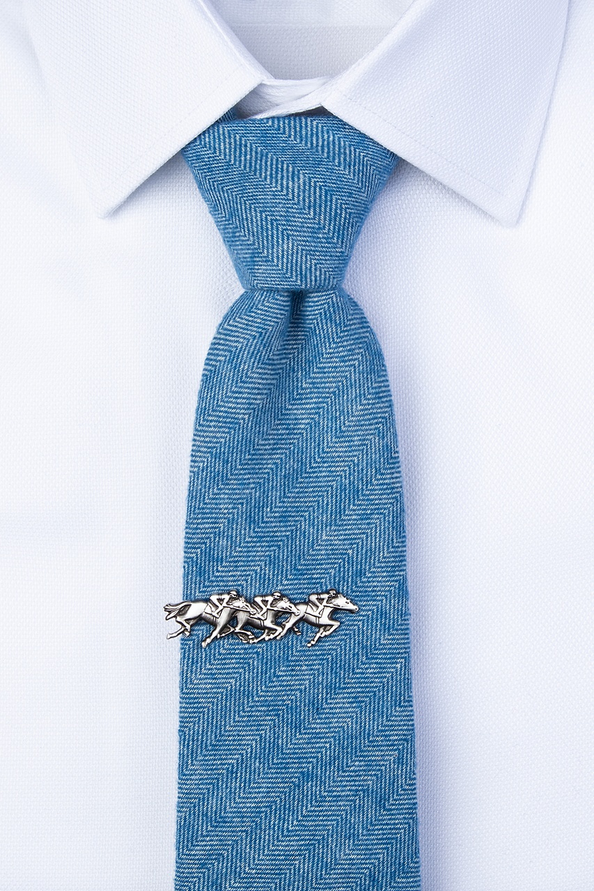 Race Day Antiqued Silver Tie Bar Photo (2)
