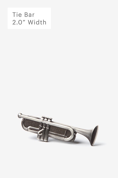 Antiqued Silver Metal Toot Your Own Horn Tie Bar