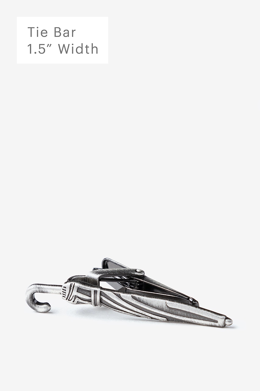 Umbrella Vintage Silver Metal Tie Bar 