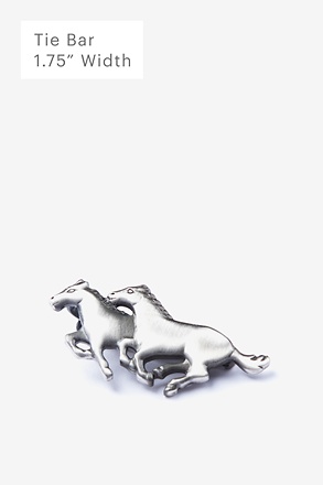 Wild Horses Antiqued Silver Tie Bar