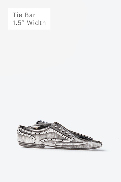Antiqued Silver Metal Wingtip Tie Bar