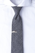 Wingtip Antiqued Silver Tie Bar Photo (2)
