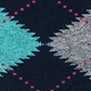 Aqua Carded Cotton Argyle Assassin Medium-Large Sock