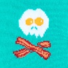 Aqua Carded Cotton Bacon & Eggs Breakfast Medium-Large Sock
