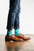 Bacon & Eggs Breakfast Aqua Medium-Large Sock Photo (1)