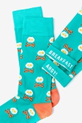 Bacon & Eggs Breakfast Aqua Medium-Large Sock Photo (2)
