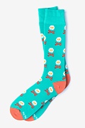 Bacon & Eggs Breakfast Aqua Medium-Large Sock Photo (0)