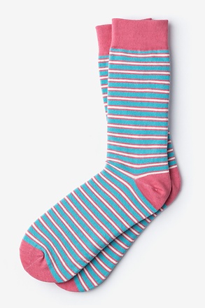 Beverly Hills Stripe Aqua Sock