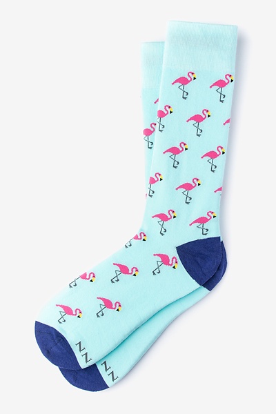 Aqua Flamingo Socks | Animal Socks | Ties.com